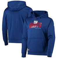 Men's New Era Royal New York Giants Combine Authentic Hard Hash Pullover Hoodie