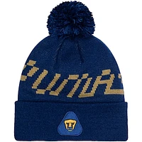 Men's Navy Pumas Pixel Cuffed Knit Hat with Pom