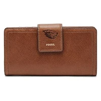 Women's Fossil Brown Oregon State Beavers Leather Logan RFID Tab Clutch