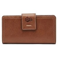 Women's Fossil Brown Montana Grizzlies Leather Logan RFID Tab Clutch