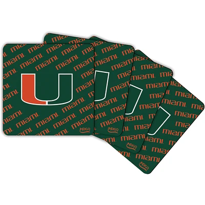 Miami Hurricanes Four-Pack Square Repeat Coaster Set