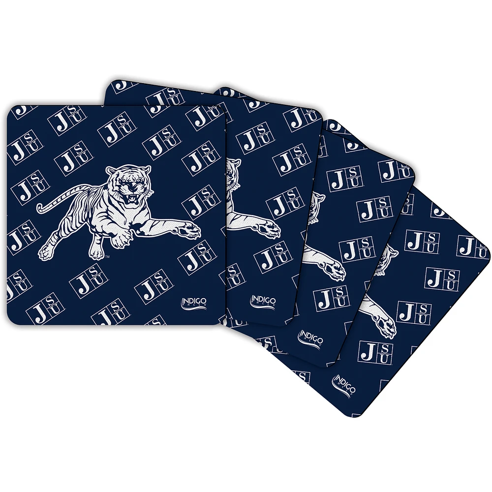 Jackson State Tigers Four-Pack Square Repeat Coaster Set