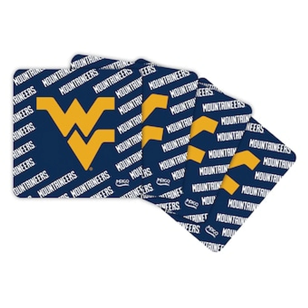 West Virginia Mountaineers Four-Pack Square Repeat Coaster Set