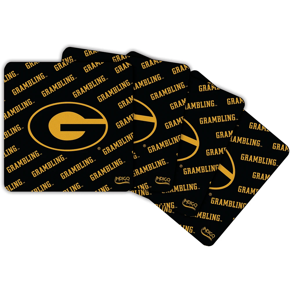 Grambling Tigers Four-Pack Square Repeat Coaster Set