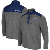 Men's Colosseum Heathered Charcoal/Navy Villanova Wildcats Huff Snap Pullover