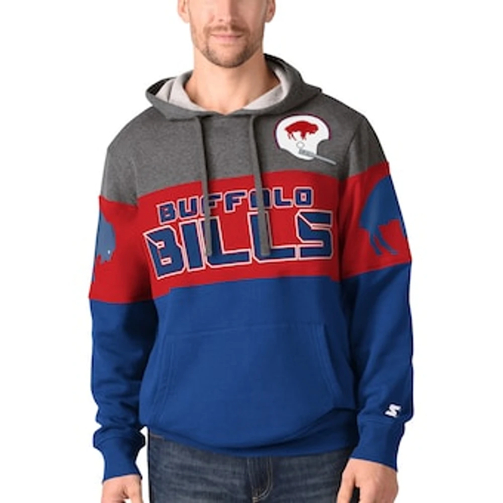 Men's Starter Royal Buffalo Bills Extreme Fireballer Throwback - Pullover Hoodie