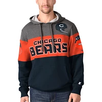 Men's Starter Navy Chicago Bears Extreme Fireballer Throwback - Pullover Hoodie