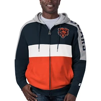 Men's Starter Navy Chicago Bears Playoff - Hoodie Full-Zip Jacket