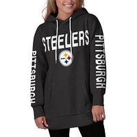 Women's G-III 4Her by Carl Banks Black Pittsburgh Steelers Extra Inning - Pullover Hoodie