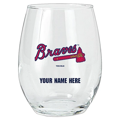 Atlanta Braves 15oz. Personalized Stemless Glass Tumbler