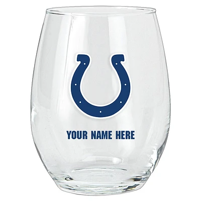 Indianapolis Colts 15oz. Personalized Stemless Glass Tumbler