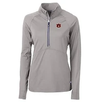 Women's Cutter & Buck Gray Auburn Tigers Adapt Eco Knit Half-Zip Pullover Jacket