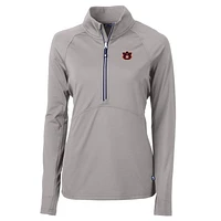 Women's Cutter & Buck Gray Auburn Tigers Adapt Eco Knit Half-Zip Pullover Jacket
