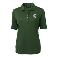Women's Cutter & Buck Green Michigan State Spartans Virtue Eco Pique Recycled Polo