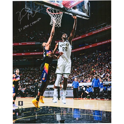 Khris Middleton Milwaukee Bucks Autographed 16" x 20" 2021 NBA Finals Champion Photograph with "21 NBA CHAMP" Inscription