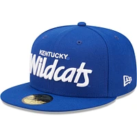 Men's New Era Blue Kentucky Wildcats Script Original 59FIFTY Fitted Hat