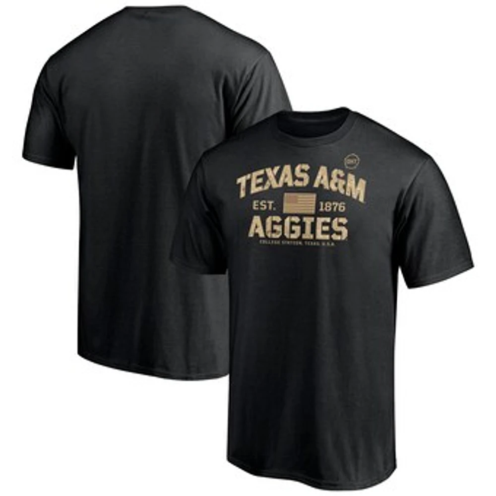 Men's Fanatics Black Texas A&M Aggies OHT Military Appreciation Boot Camp T-Shirt