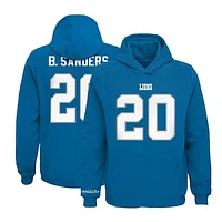 Youth Mitchell & Ness Barry Sanders Blue Detroit Lions Retired Player Name Number Pullover Hoodie