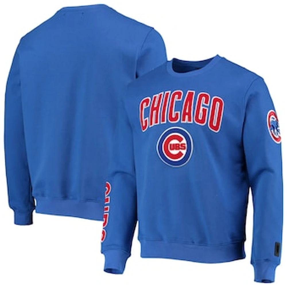 Men's Pro Standard Royal Chicago Cubs Stacked Logo Pullover Sweatshirt