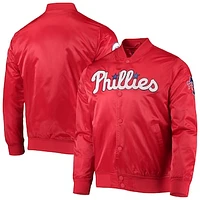 Men's Pro Standard Red Philadelphia Phillies Wordmark Satin Full-Snap Jacket