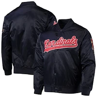 Men's Pro Standard Navy St. Louis Cardinals Wordmark Satin Full-Snap Jacket