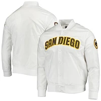 Men's Pro Standard White San Diego Padres Wordmark Satin Full-Snap Jacket