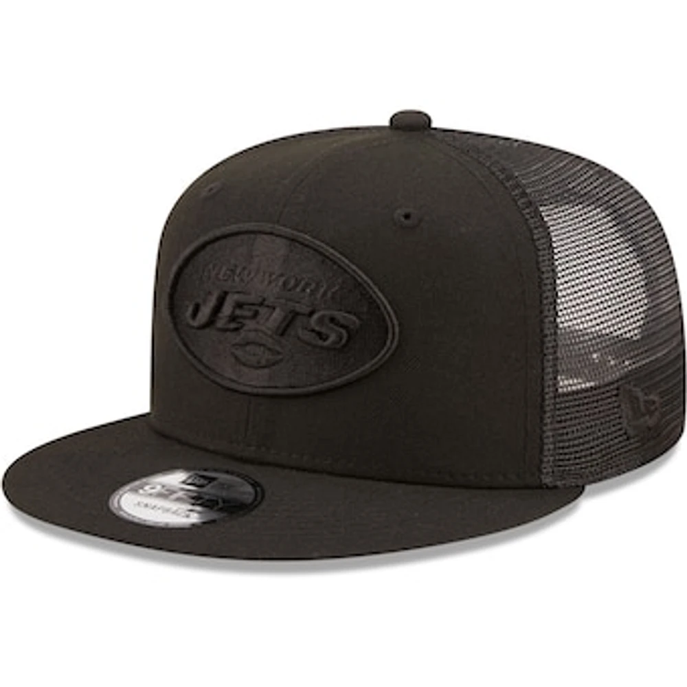 Men's New Era Black New York Jets Classic 9FIFTY Trucker Snapback Hat