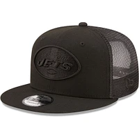 Men's New Era Black New York Jets Classic 9FIFTY Trucker Snapback Hat