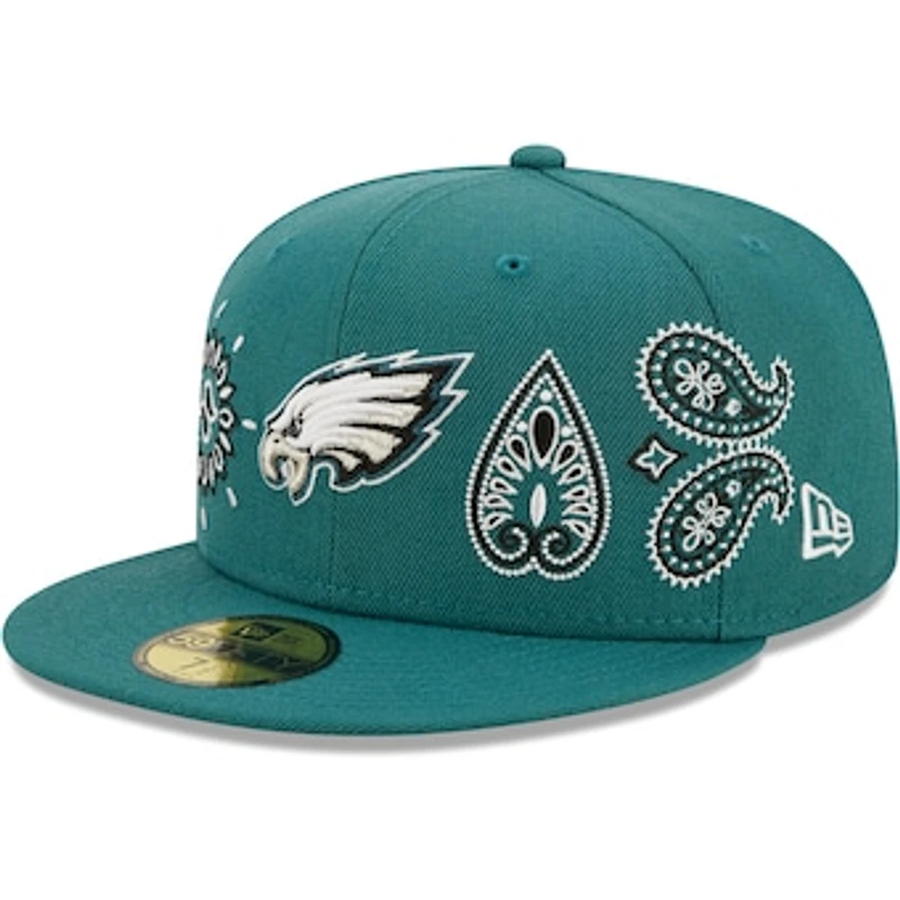 Men's New Era Midnight Green Philadelphia Eagles Bandana 59FIFTY - Fitted Hat