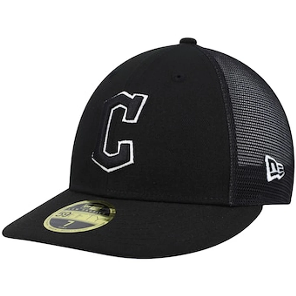 Men's New Era  Black Cleveland Guardians Batting Practice Low Profile 59FIFTY Fitted Hat