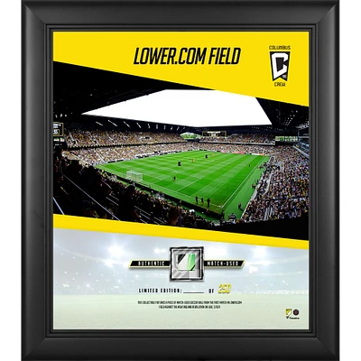 Columbus Crew 2021 Lower.com Stadium Debut Framed 15" x 17" Collage with a Piece of Match-Used Soccer Ball - Limited Edition of 250