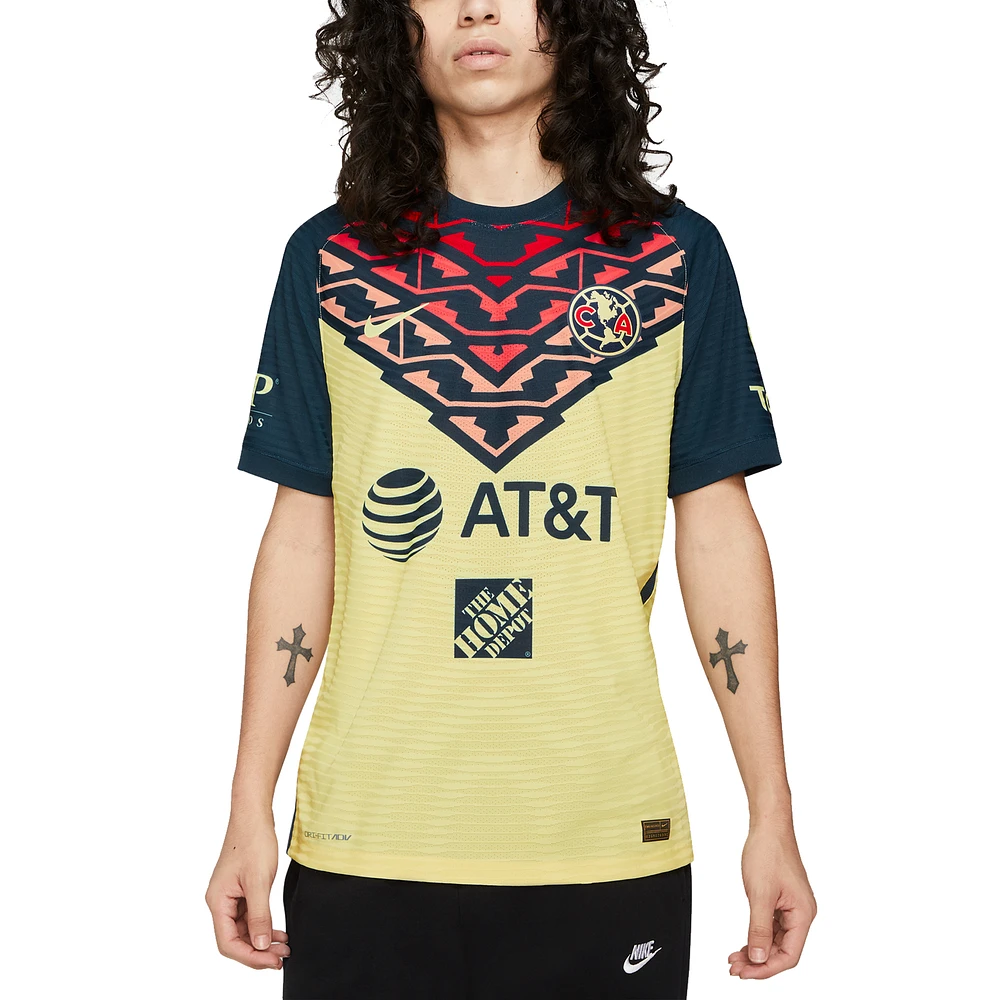 Men's Nike Yellow Club America 2021/22 Home Vapor Match Authentic Jersey