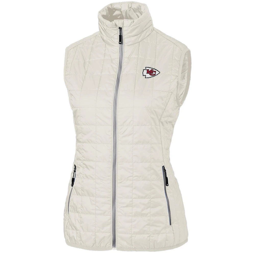 Women's Cutter & Buck Cream Kansas City Chiefs Rainier PrimaLoft Eco Full-Zip Vest