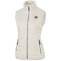 Women's Cutter & Buck Cream Kansas City Chiefs Rainier PrimaLoft Eco Full-Zip Vest