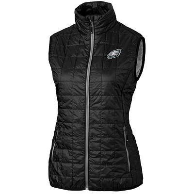 Women's Cutter & Buck Black Philadelphia Eagles Rainier PrimaLoft Eco Full-Zip Vest