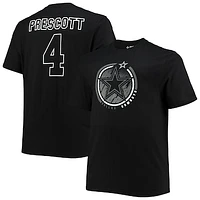 Men's Fanatics Dak Prescott Black Dallas Cowboys Big & Tall Color Pop Name & Number T-Shirt