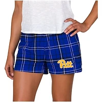 Women's Concepts Sport Royal/Black Pitt Panthers Ultimate Flannel Sleep Shorts