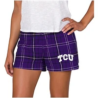 Women's Concepts Sport Purple/Black TCU Horned Frogs Ultimate Flannel Sleep Shorts