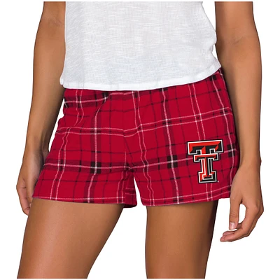 Women's Concepts Sport Red/Black Texas Tech Red Raiders Ultimate Flannel Sleep Shorts