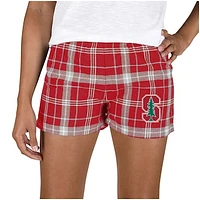Women's Concepts Sport Cardinal/Gray Stanford Cardinal Ultimate Flannel Sleep Shorts