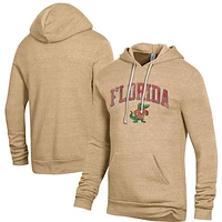 Men's Alternative Apparel Heathered Tan Florida Gators Challenger Tri-Blend Pullover Hoodie