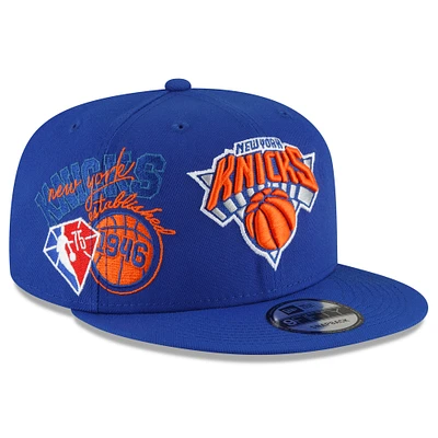 Men's New Era Blue New York Knicks - Back Half 9FIFTY Snapback Adjustable Hat