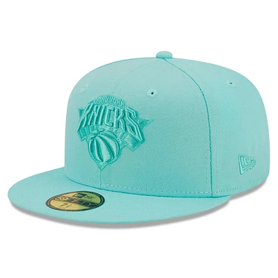 Men's New Era Turquoise York Knicks Color Pack 59FIFTY Fitted Hat