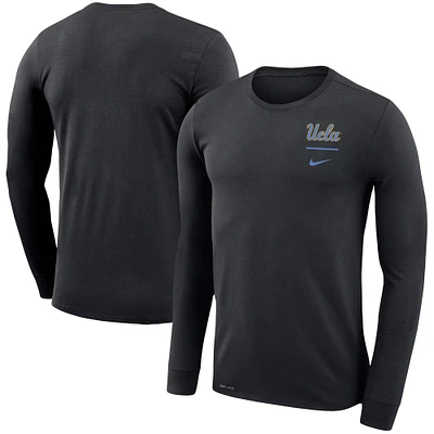 Men's Nike Black UCLA Bruins Logo Stack Legend Performance Long Sleeve T-Shirt