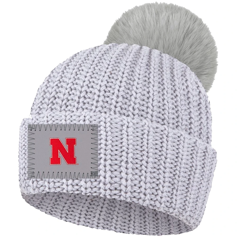 Women's Love Your Melon Gray Nebraska Huskers Cuffed Pom Knit Hat