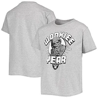 Youth Junk Food Heathered Gray Las Vegas Raiders Star Wars Wookie Of The Year T-Shirt