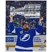 Nikita Kucherov Tampa Bay Lightning Autographed 2021 Stanley Cup Champions 16" x 20" Raising Cup Photograph with "2021 SC Champs" Inscription