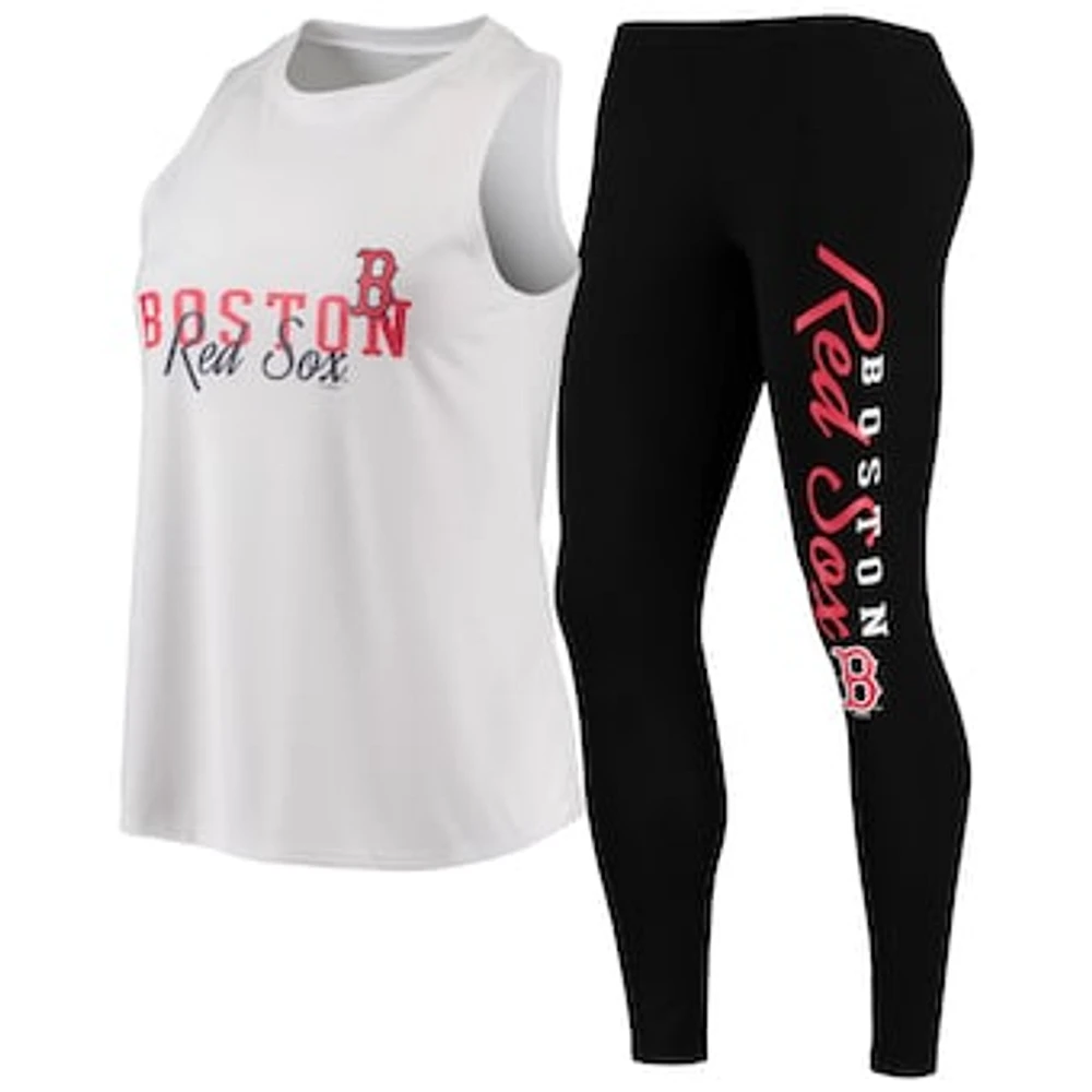 Women's Concepts Sport White/Black Boston Red Sox Sonata Tank Top & Leggings Pajama Set