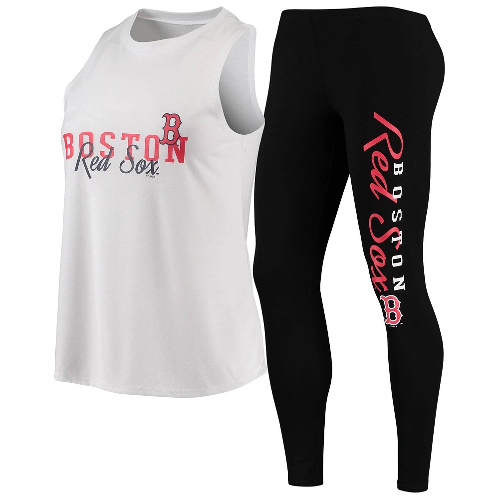 Women's Concepts Sport White/Black Boston Red Sox Sonata Tank Top & Leggings Pajama Set