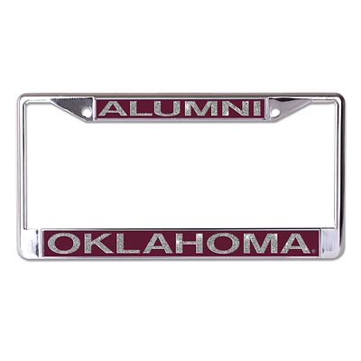 WinCraft Oklahoma Sooners Glitter Laser Cut Metal License Plate Frame - Oklahoma Alumni